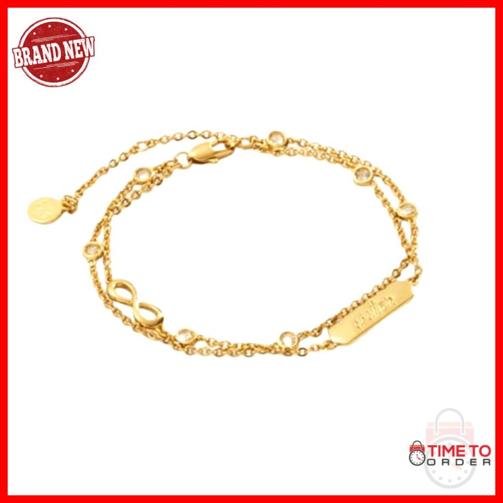 Double Strand Infinity Chain Bracelet Adjustable Minimalist Sister Gift